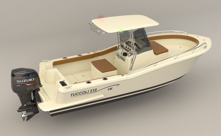 Tuccoli T210 is the entry-level fishing boat which lacks nothing, not even an offer to be taken immediately